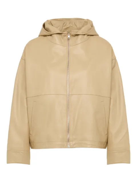 Yves Salomon hooded leather jacket