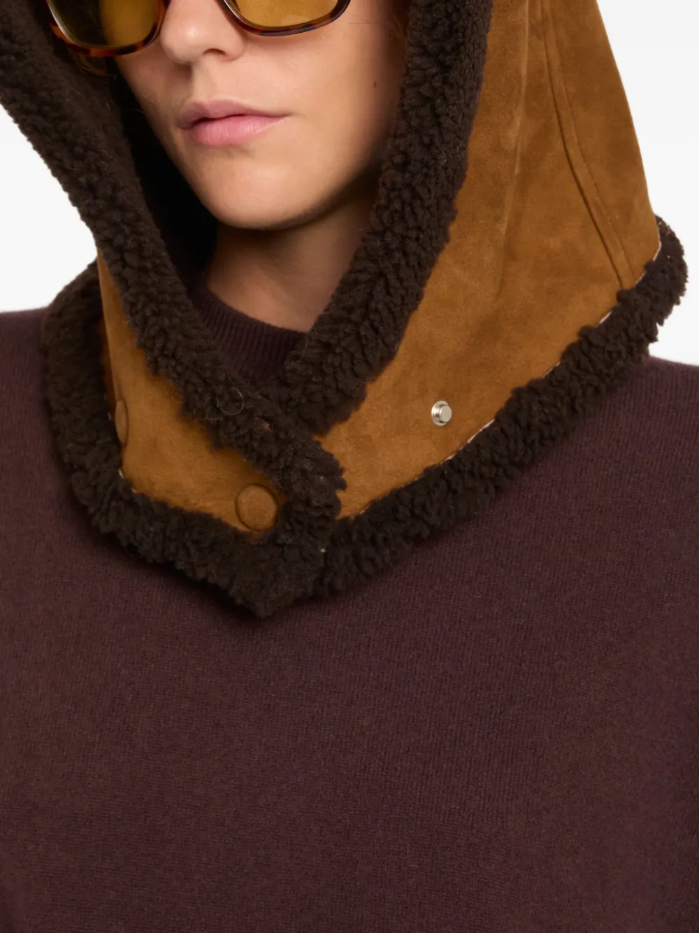 Yves Salomon Lammy capuchon Bruin