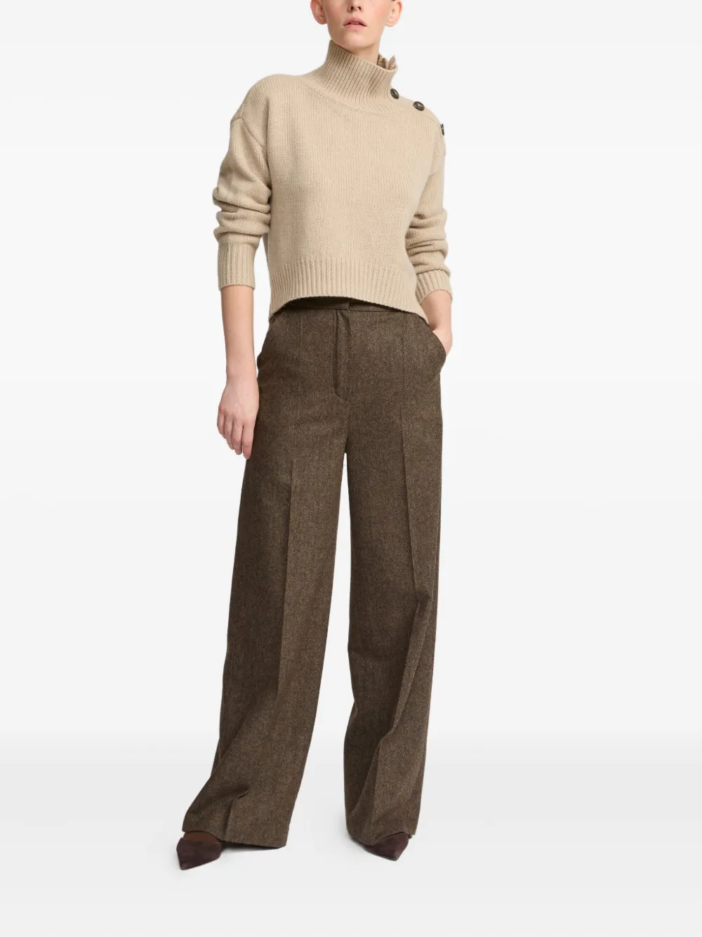Yves Salomon high-neck buttoned sweater | Knitted Sweaters | Image 2