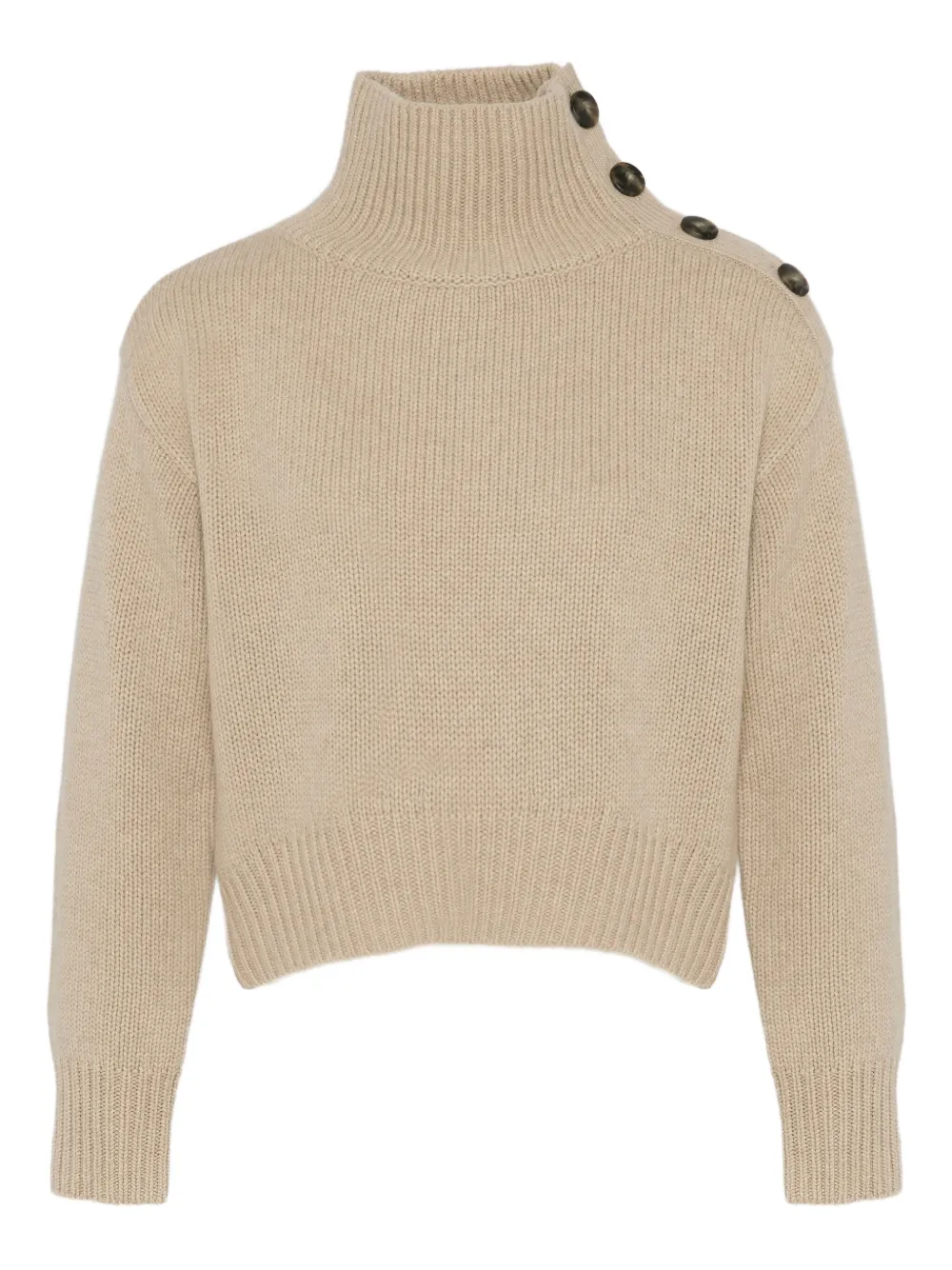 Yves Salomon high-neck buttoned sweater | Neutrals | Image 1