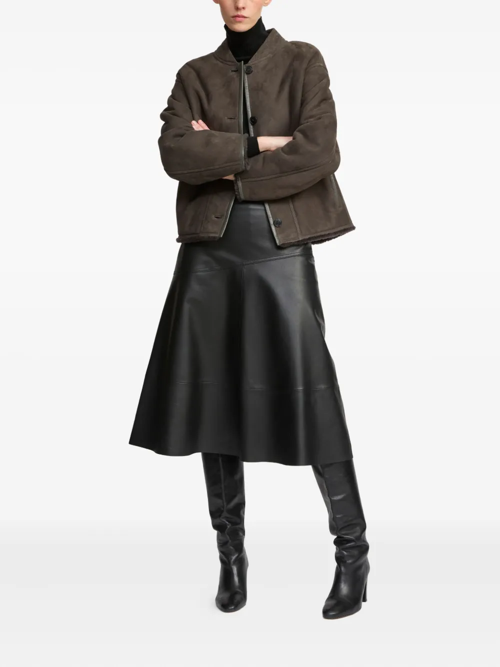 Yves Salomon Suède lammy bomberjack Grijs