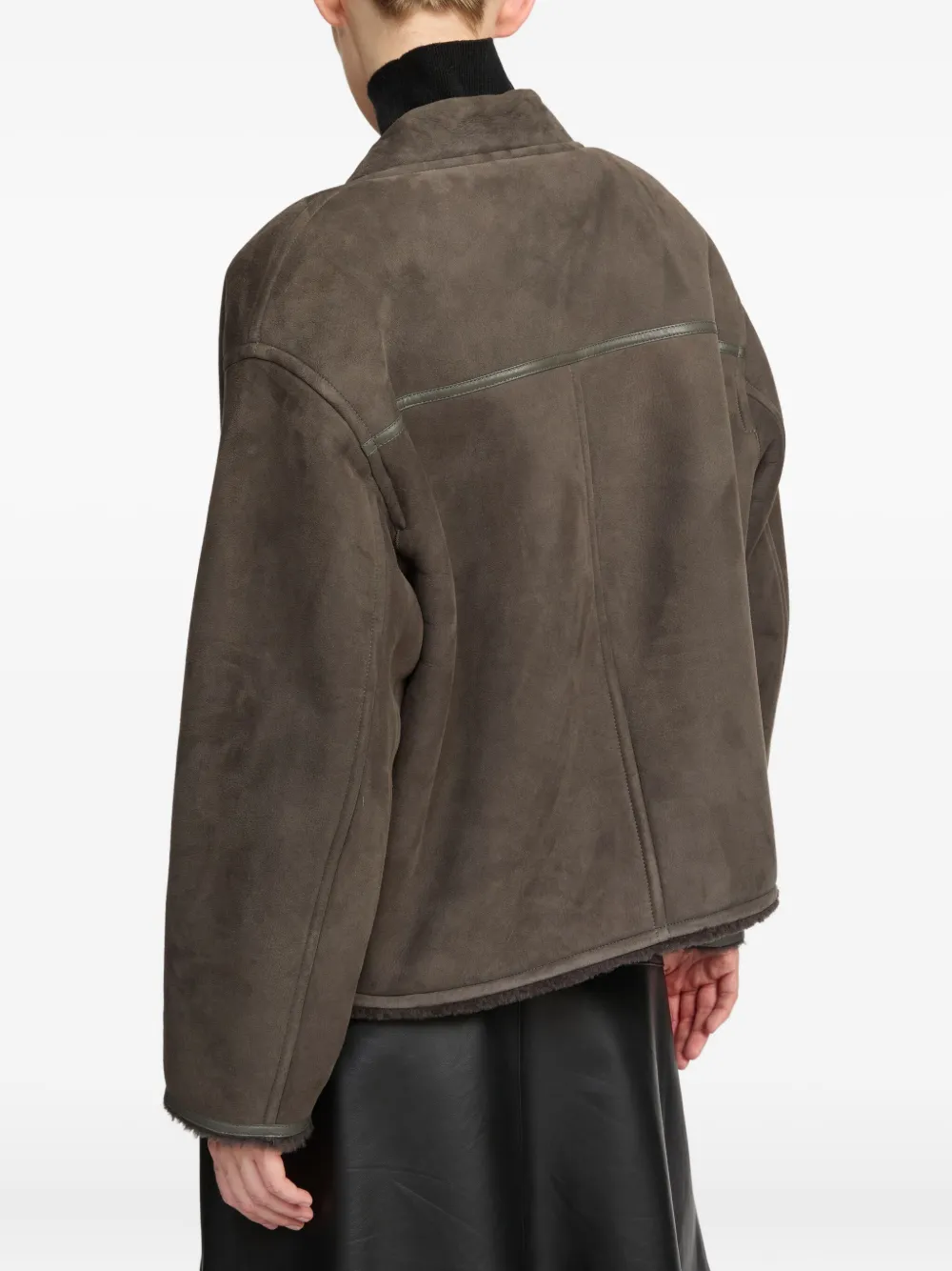 Yves Salomon Suède lammy bomberjack Grijs