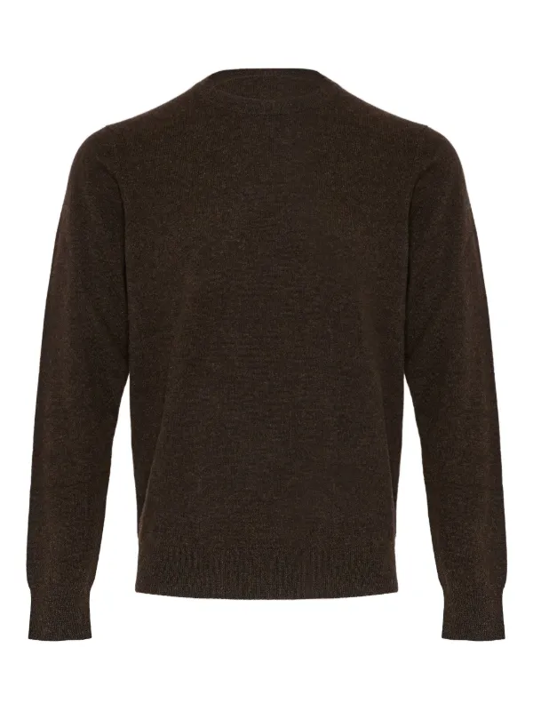 Yves Salomon Cashmere Crew-neck Sweater in Brown