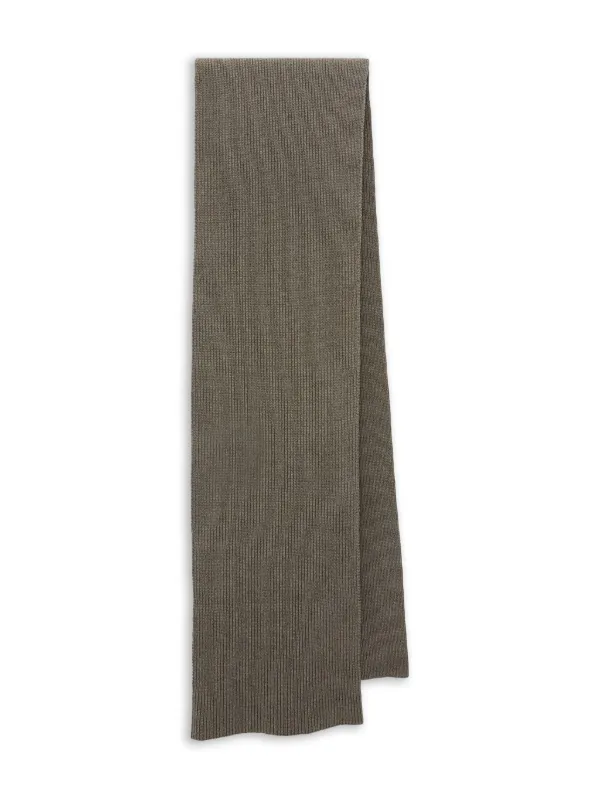 Yves Salomon Ribbed Cashmere Scarf in Grey