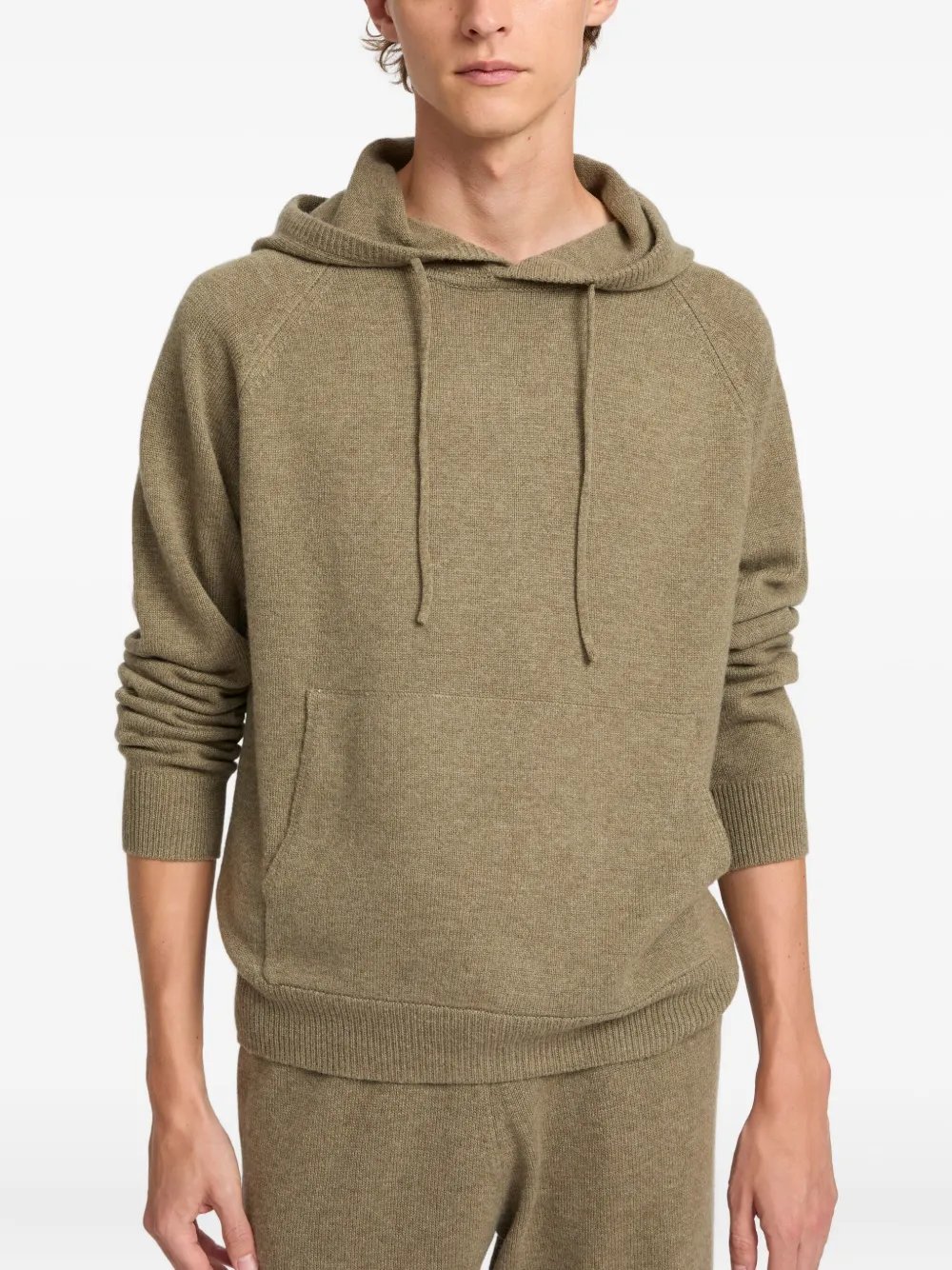 Yves Salomon Gebreide hoodie Beige