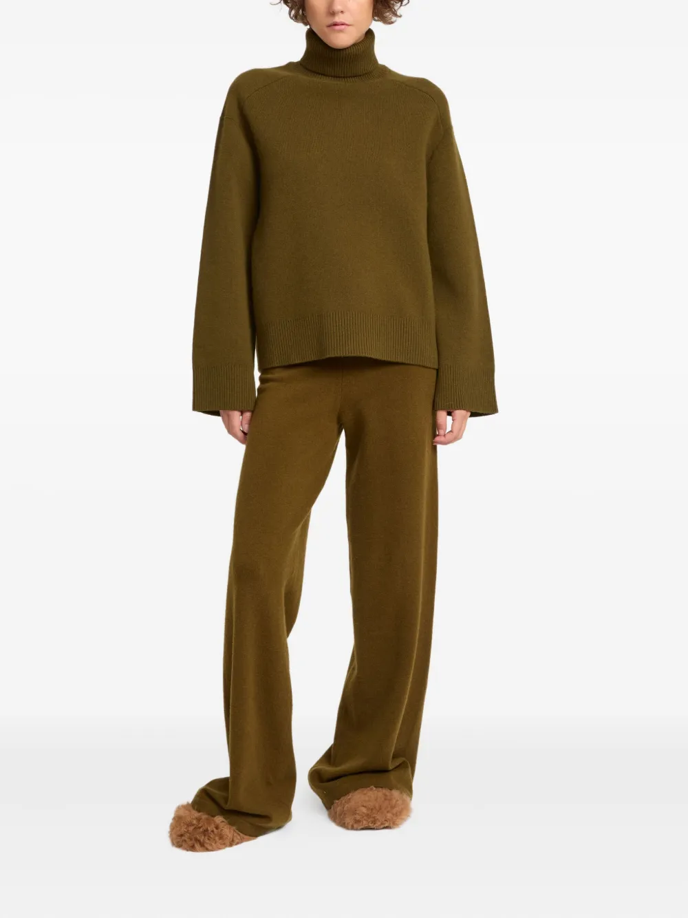 Yves Salomon knit wide-leg trousers - Groen
