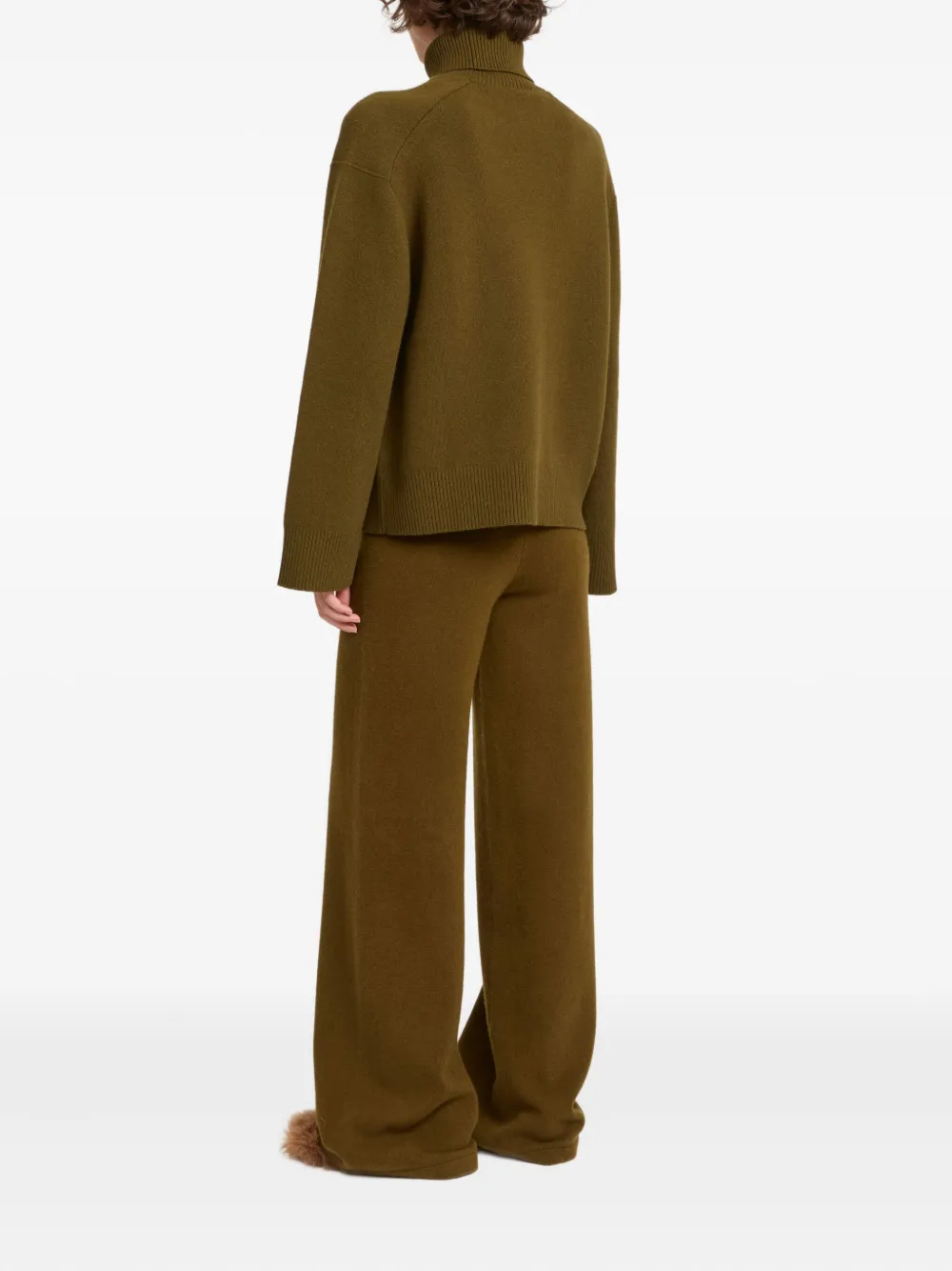Yves Salomon Knit Wide-leg Trousers In Brown