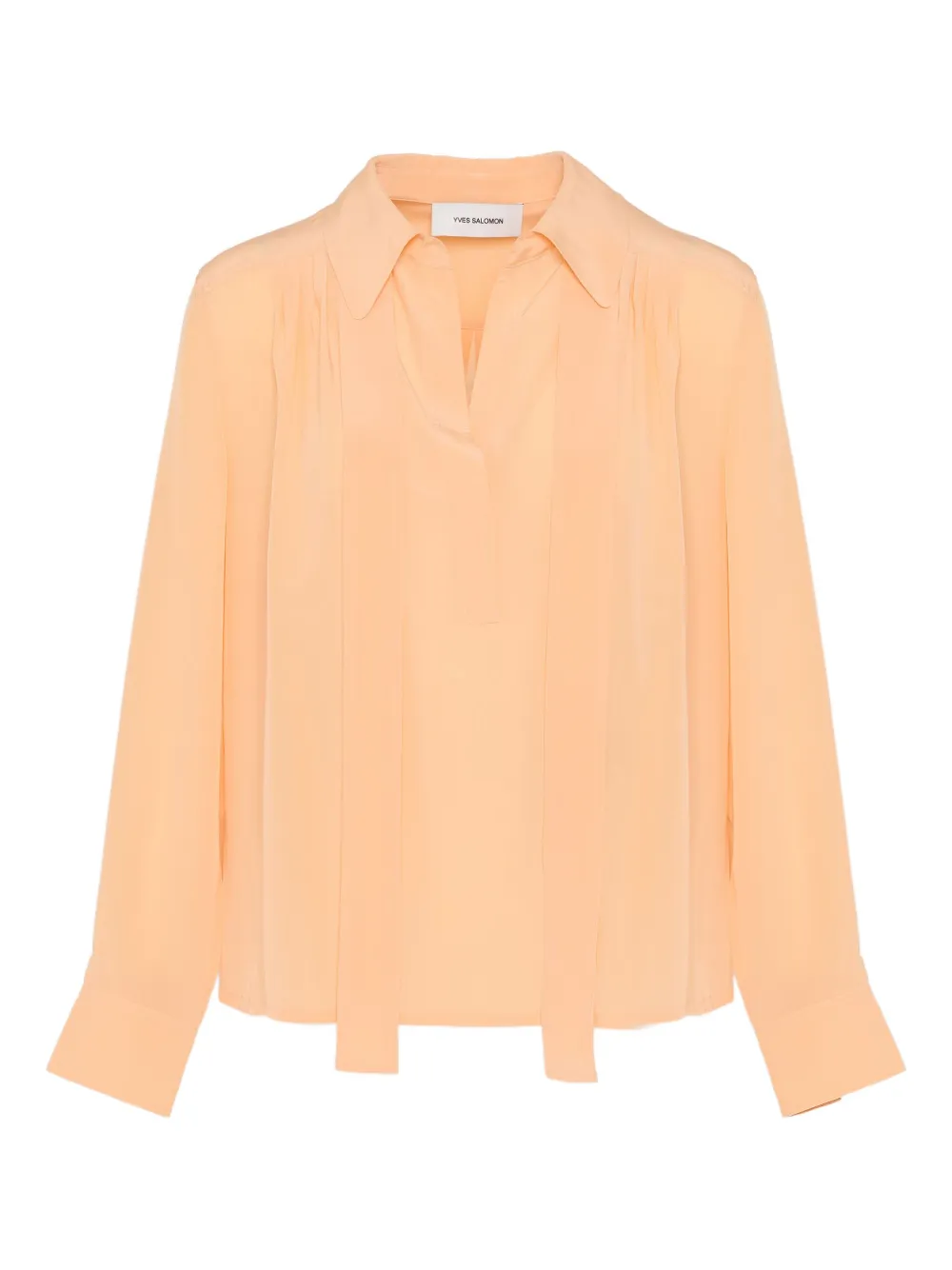 Yves Salomon Blusa con collo lavallière - Arancione