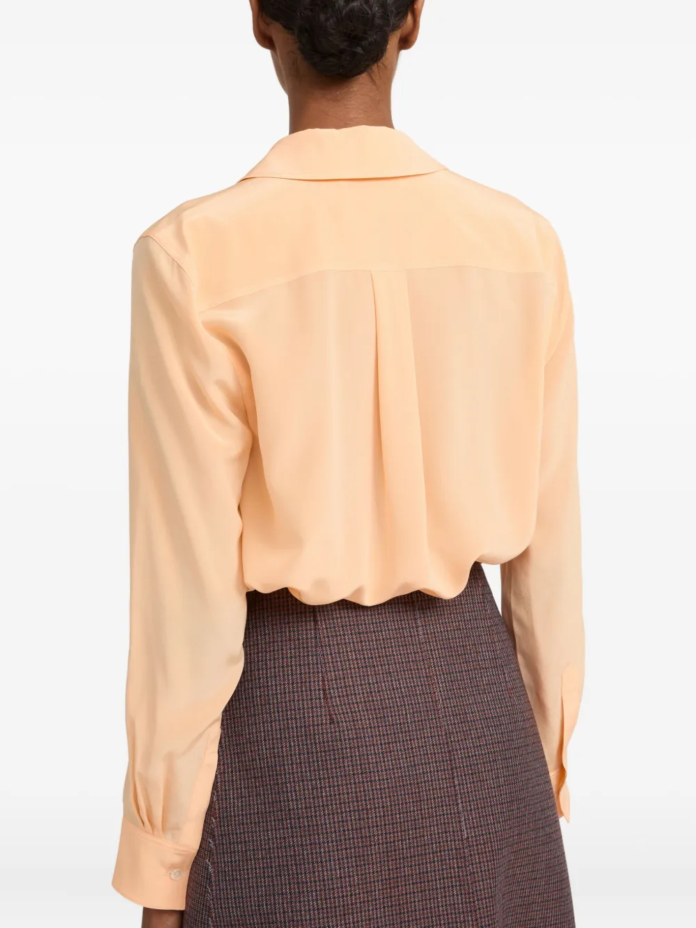 Yves Salomon Blouse met gestrikte hals Oranje