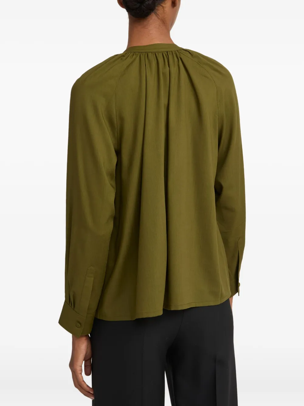 Yves Salomon Blouse met geplooide hals Groen