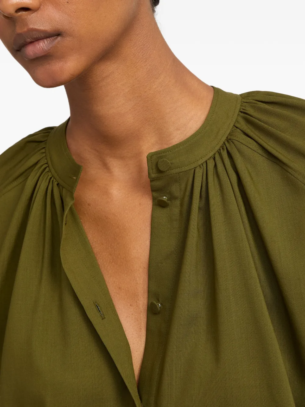 Yves Salomon Blouse met geplooide hals Groen
