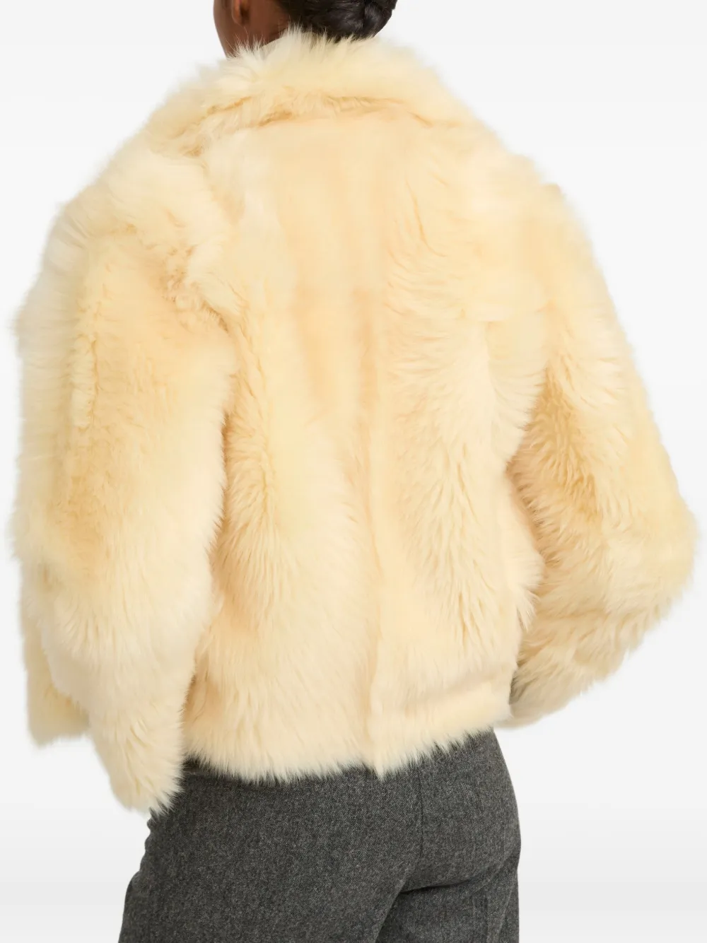 Yves Salomon Toscana Lambskin Fur-collar Jacket In Neutral