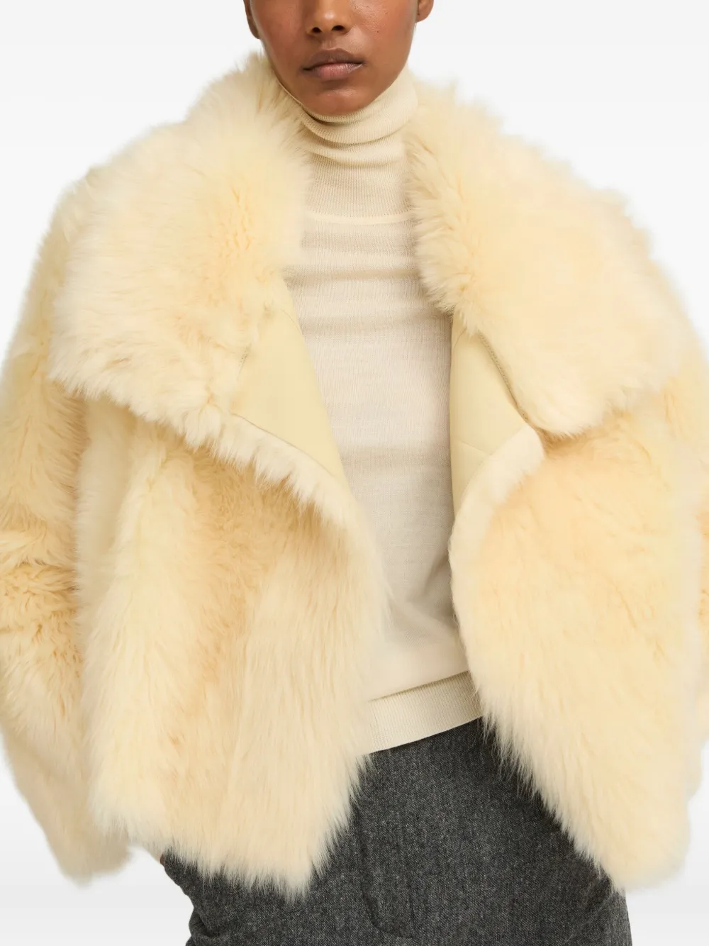 Yves Salomon Toscana lambskin fur-collar jacket | Faux Fur & Shearling Jackets | Image 2