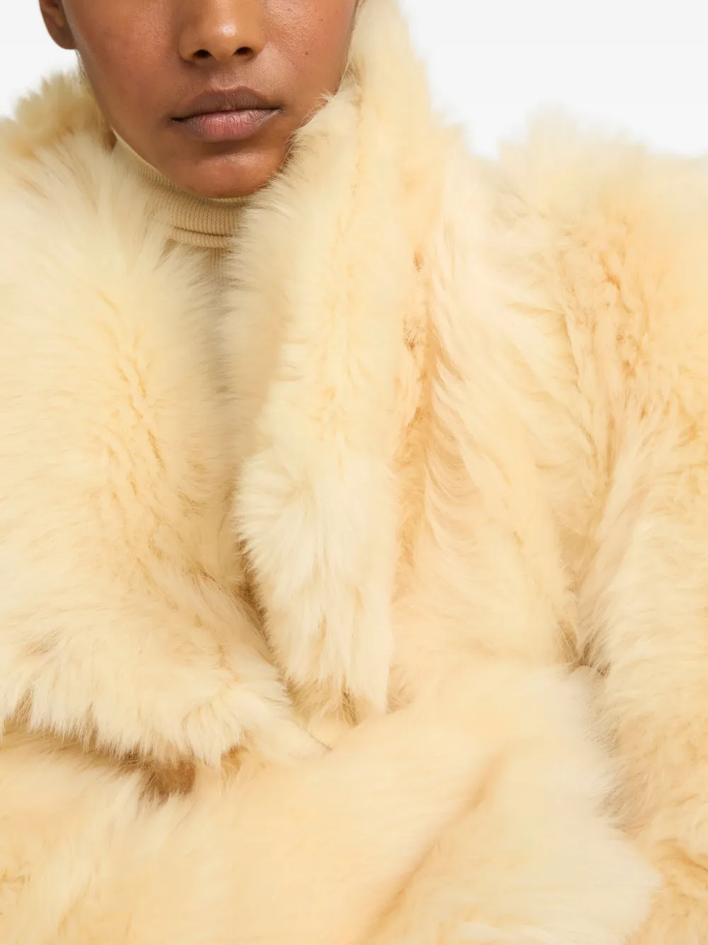Yves Salomon Toscana Lambskin Fur-collar Jacket In Neutral