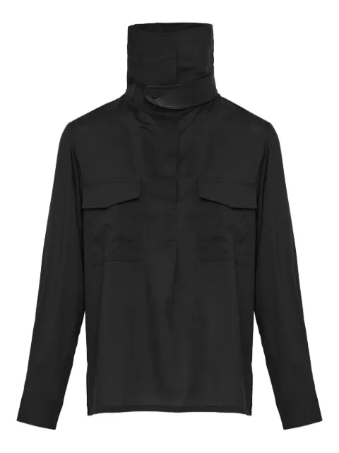Yves Salomon Bluse mit Stehkragen