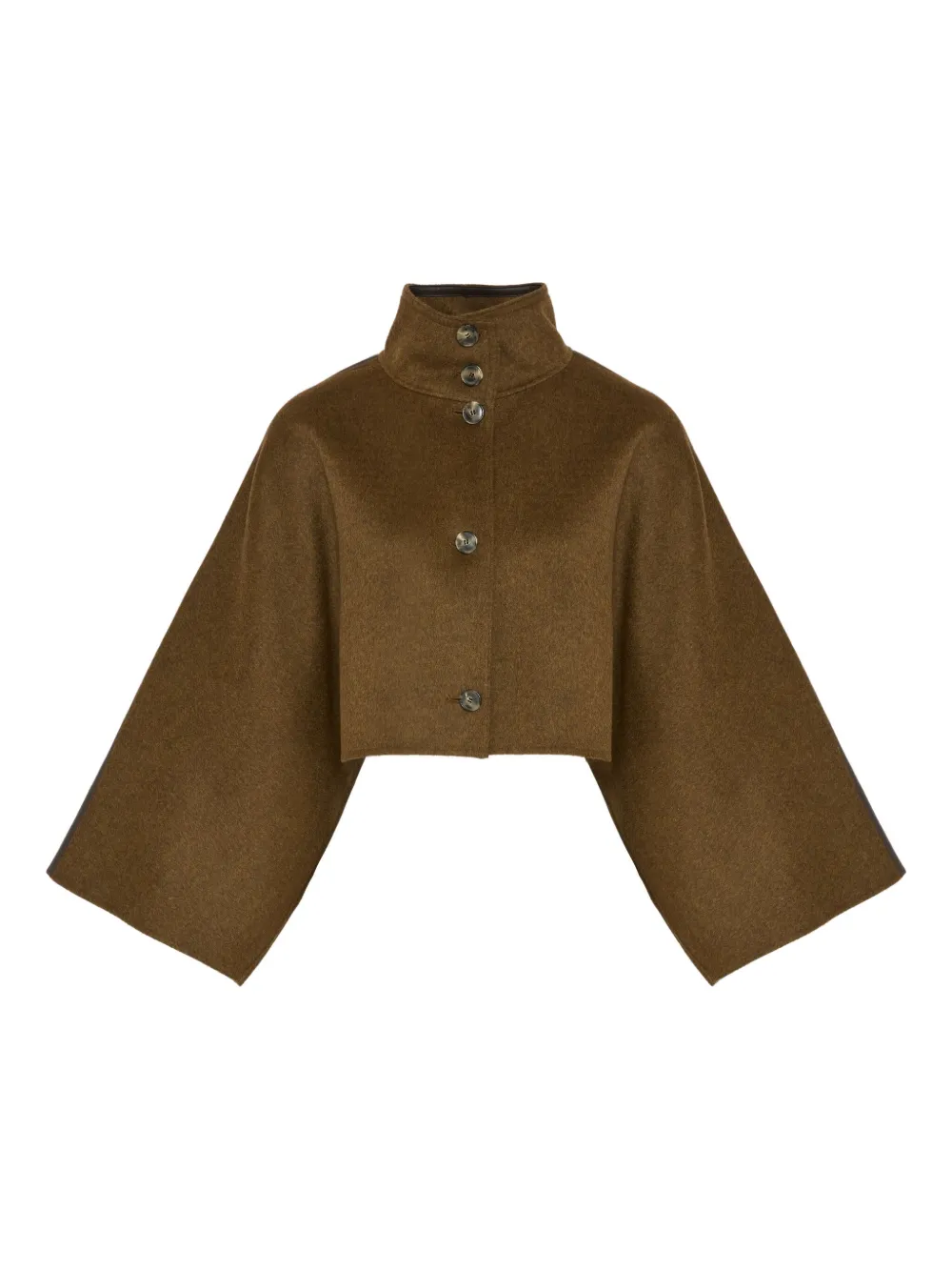 Yves Salomon cape-sleeve cropped jacket - Marrone