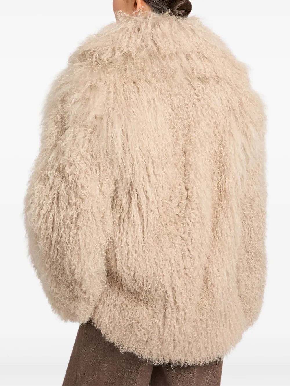 Yves Salomon Shearling Jacket In Neutral