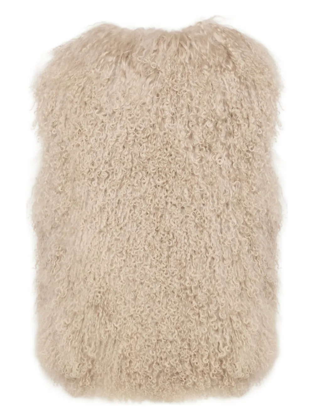 Yves Salomon Sleeveless Shearling Jacket In Neutral