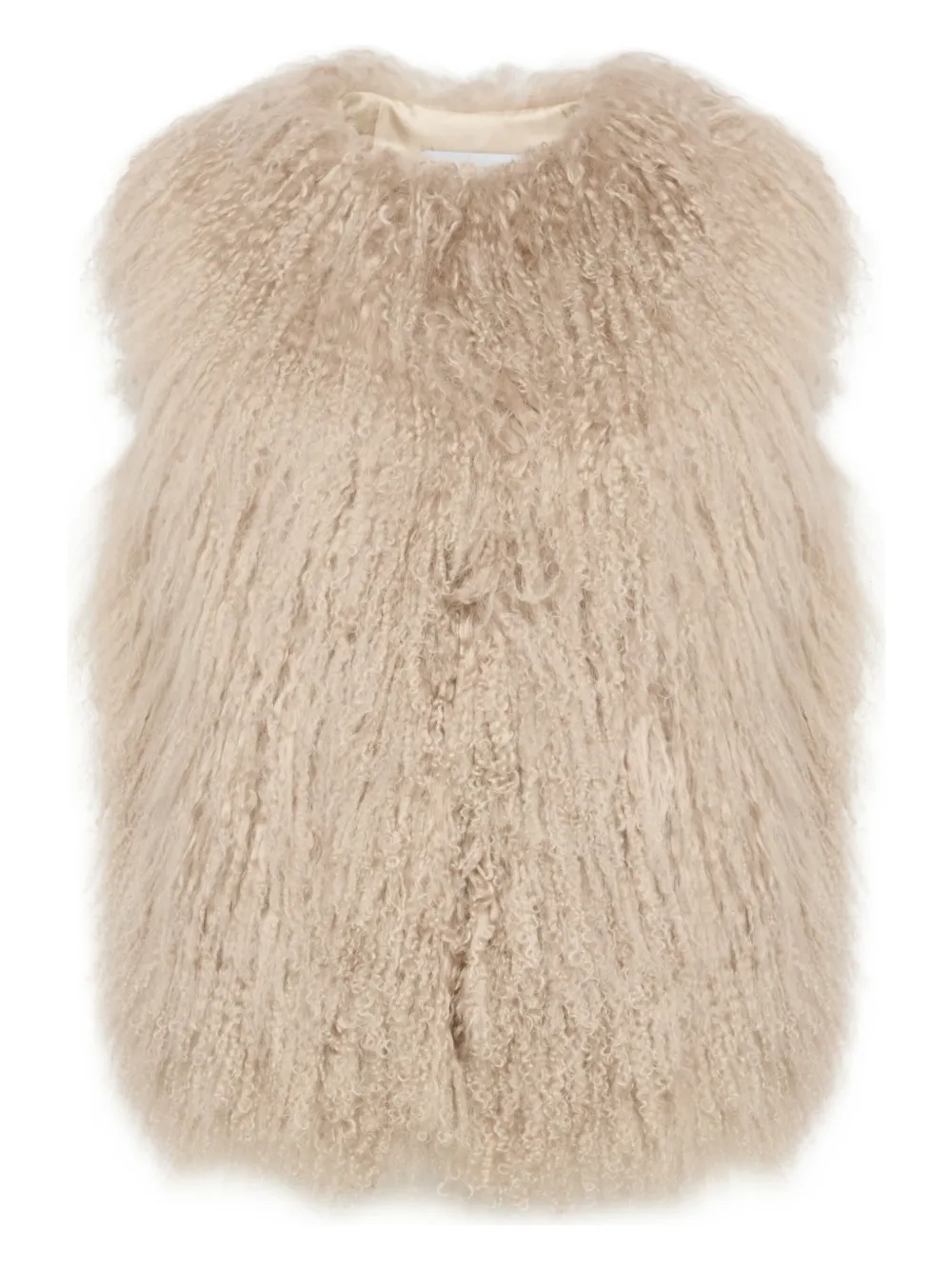 Yves Salomon Sleeveless Shearling Jacket In Neutral