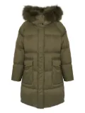 Yves Salomon shearling-trimmed down coat - Green
