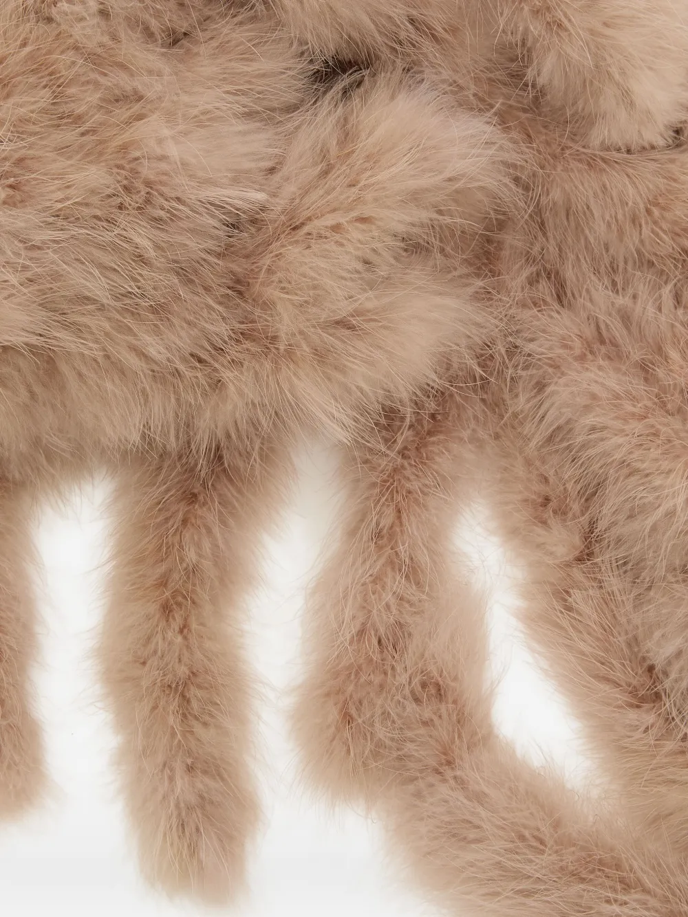 Yves Salomon fringed feather scarf - Bruin