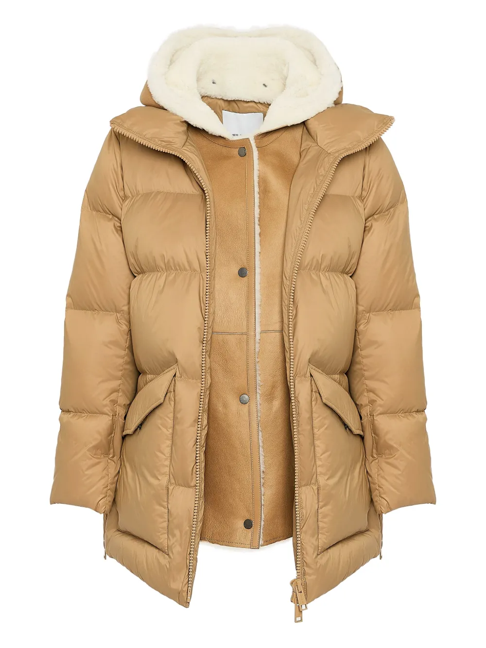 Yves Salomon Down Jacket In Brown