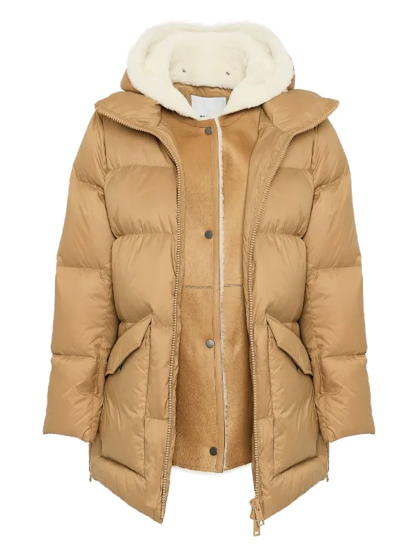 Yves Salomon Down Jacket in Brown