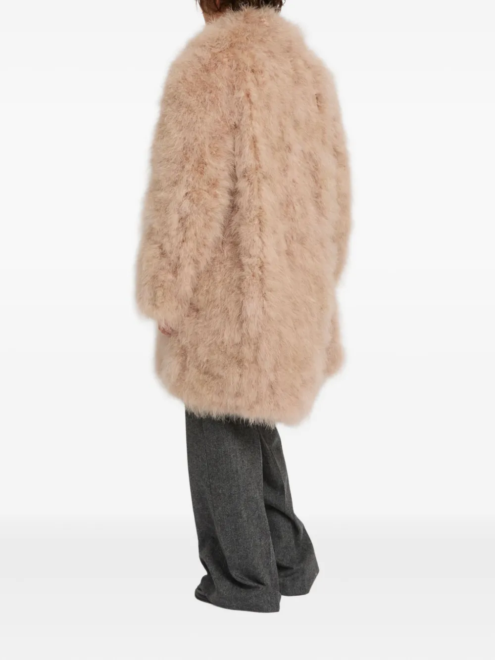 Yves Salomon Feather-detailing Coat In Multi