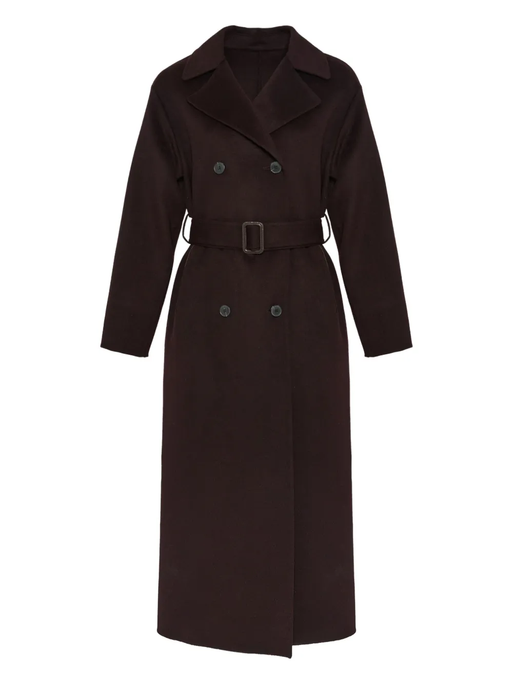 Yves Salomon belted double-breasted coat Rood