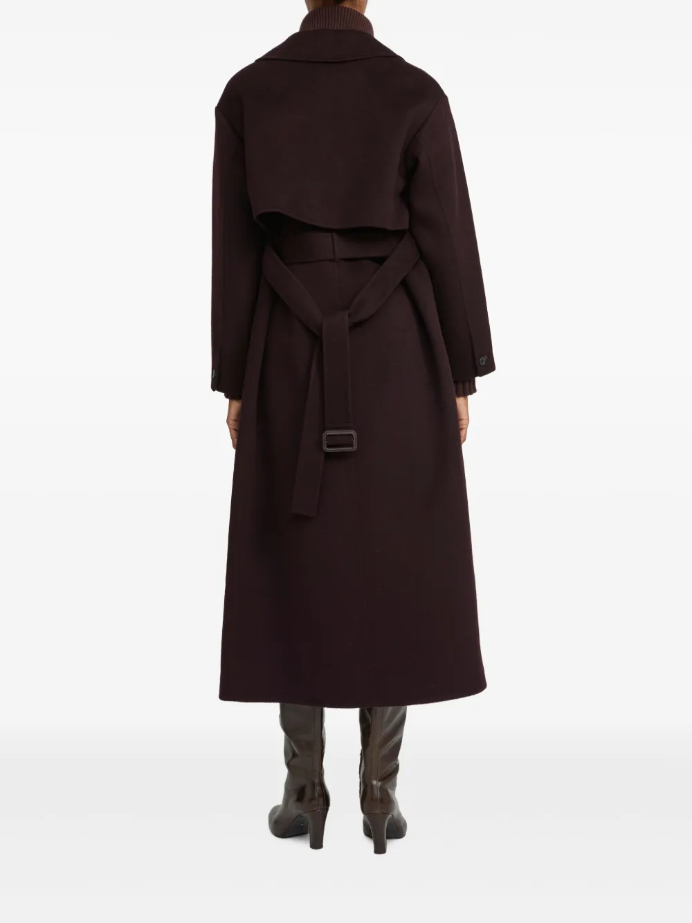 Yves Salomon belted double-breasted coat Rood