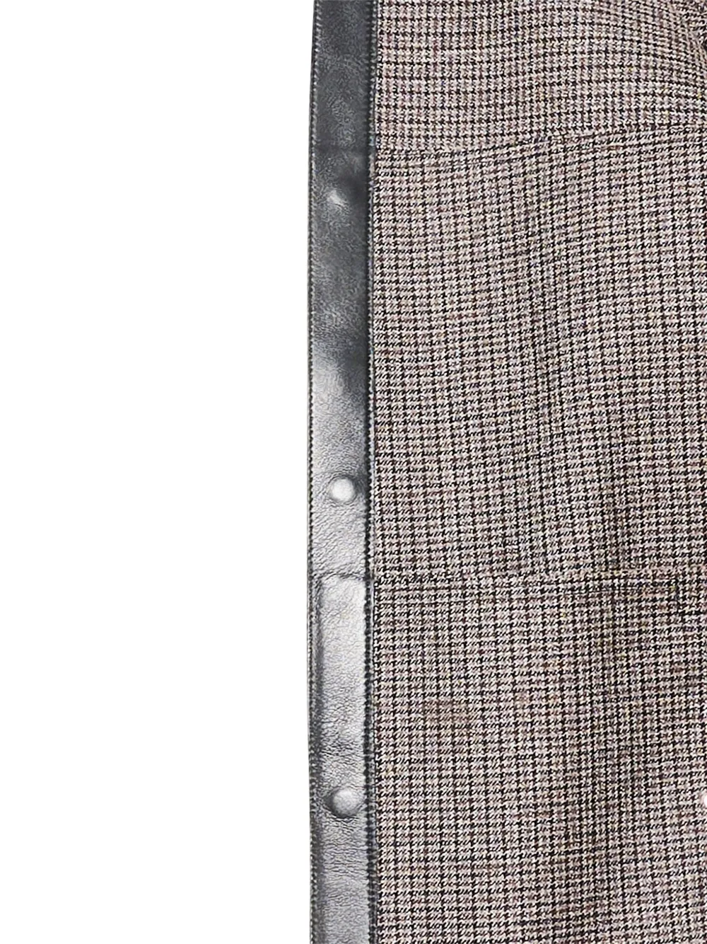 Yves Salomon Flanellen gestreepte leren hoodie Zwart