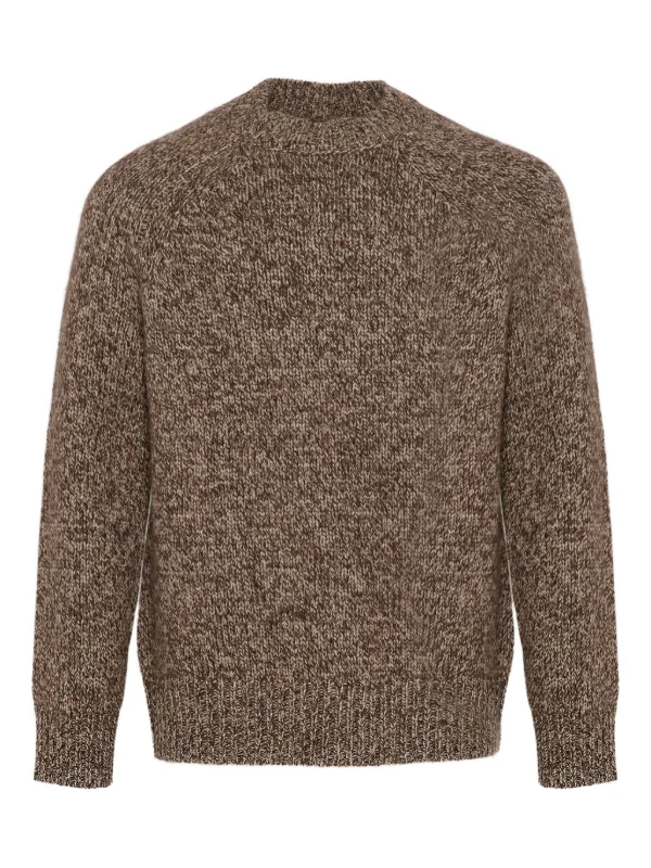 Yves Salomon Thick-knit Crew-neck Sweater in Brown