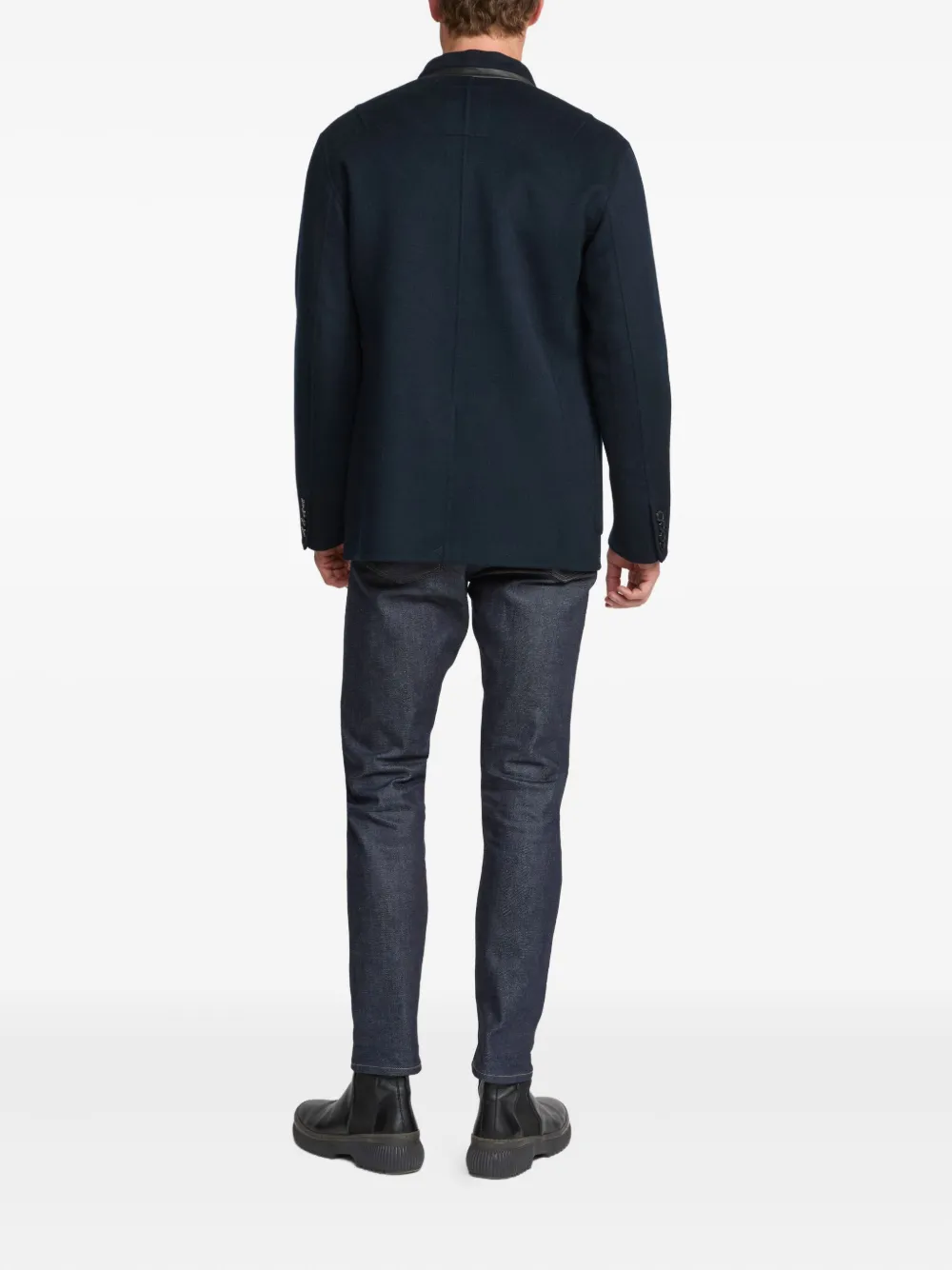 Yves Salomon wool cashmere high-neck blazer Blauw