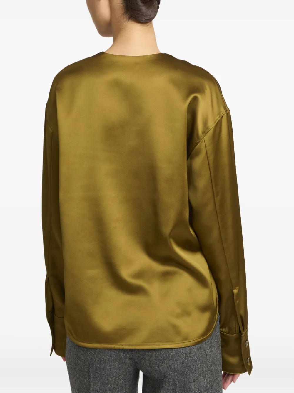 Yves Salomon Blouse van wolblend Goud