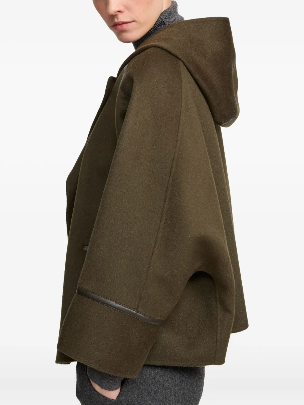 Yves Salomon Double-sided Hooded Jacket In Brown