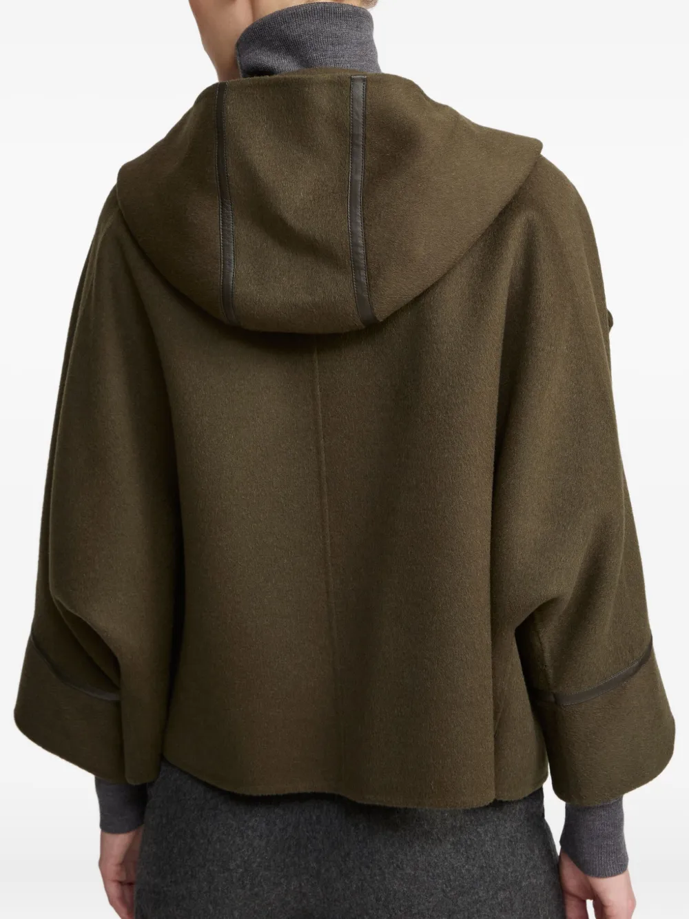 Yves Salomon Double-sided Hooded Jacket In Brown