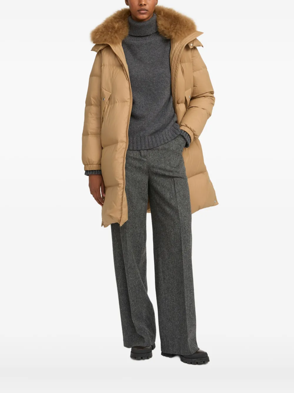 Yves Salomon Army padded-design coat Bruin
