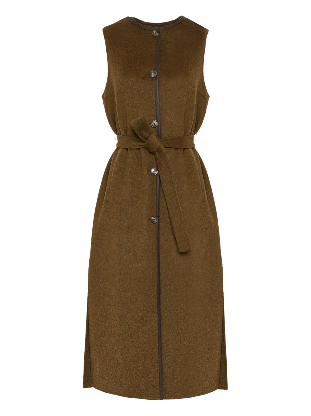 Yves Salomon belted button-fastening gilet Bruin
