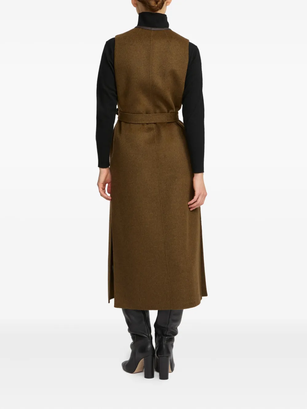 Yves Salomon belted button-fastening gilet Bruin