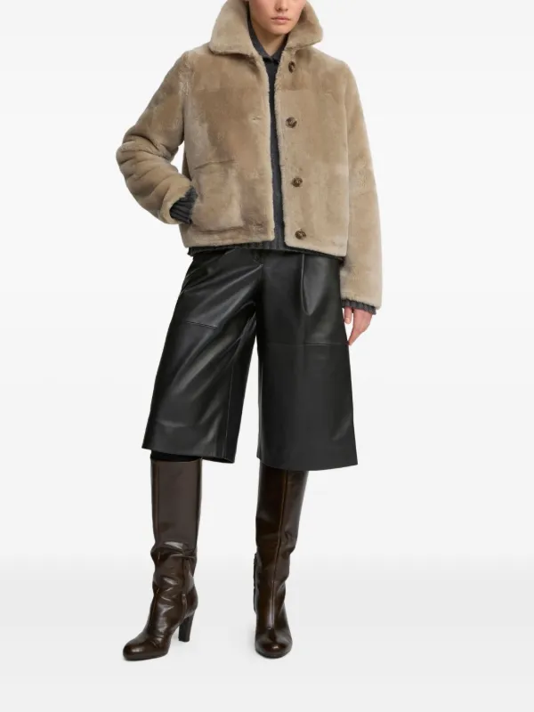 Yves Salomon Chaqueta Corta Reversible Marrón FARFETCH ES