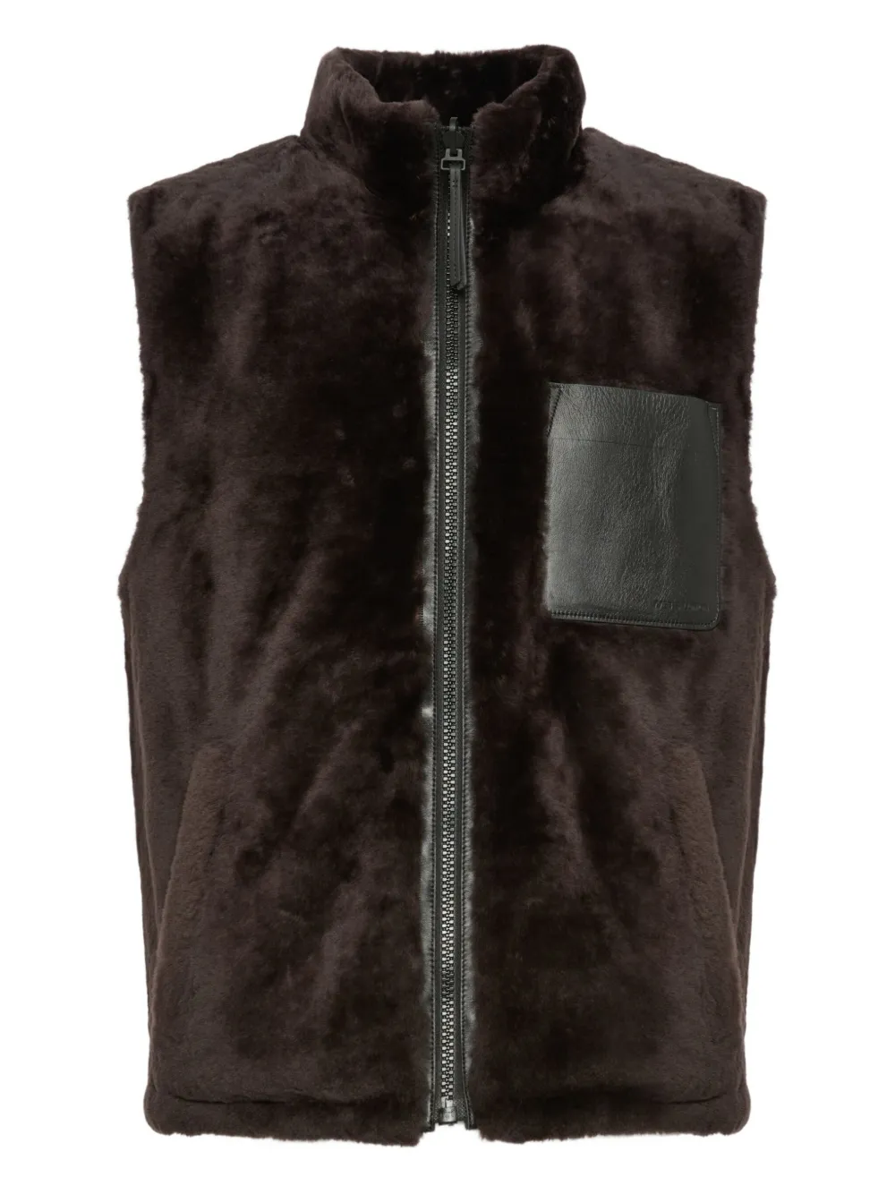 Yves Salomon Sleeveless lambskin jacket | Brown | Image 1