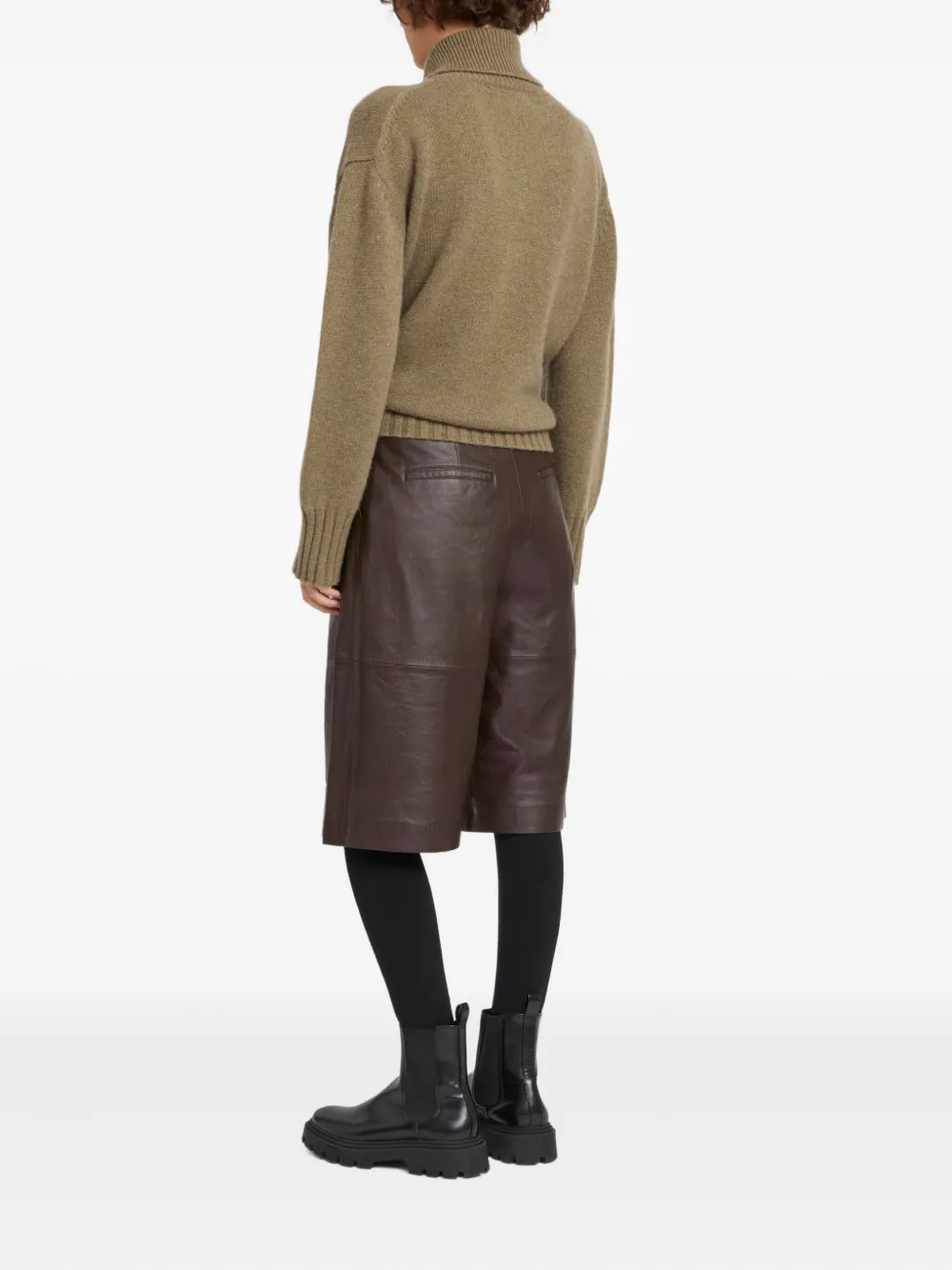 Yves Salomon Bermuda shorts van lamsleer Bruin