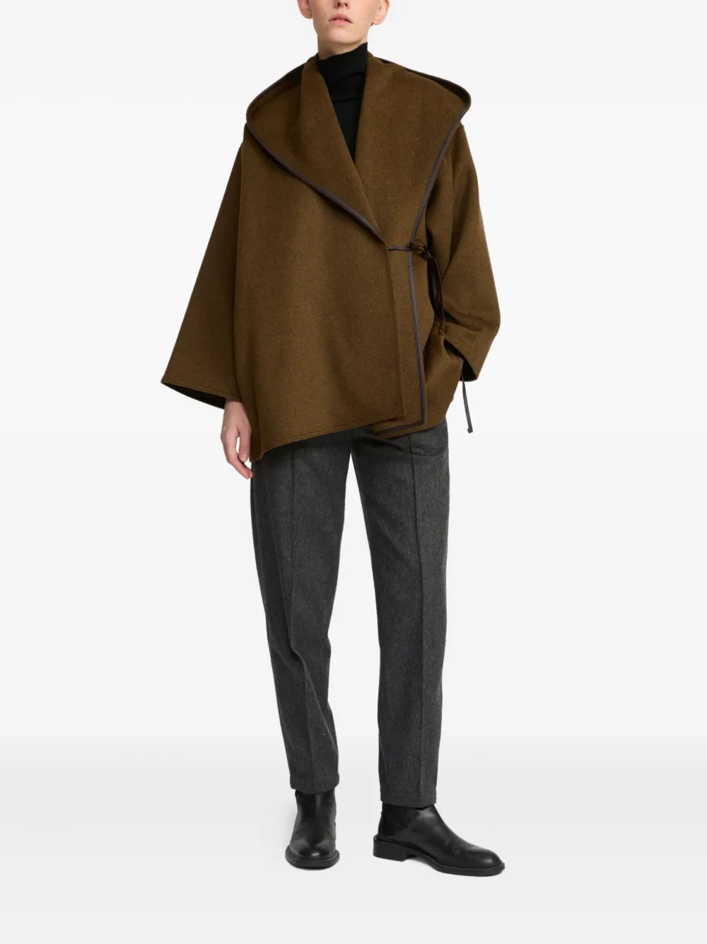 Yves Salomon hooded wrap coat | Capes | Image 2