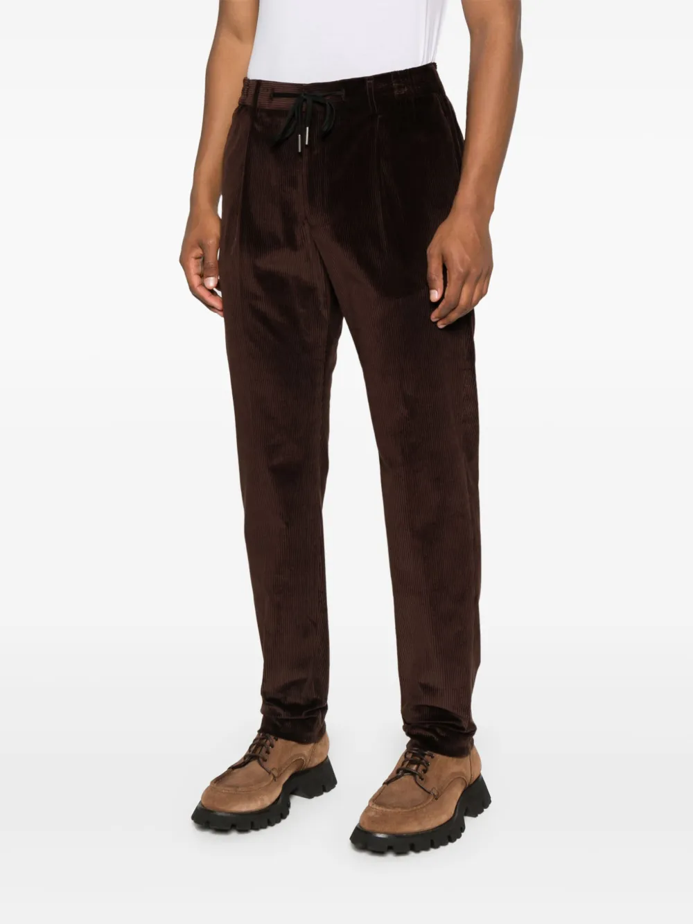 Tagliatore Ribfluwelen broek Bruin