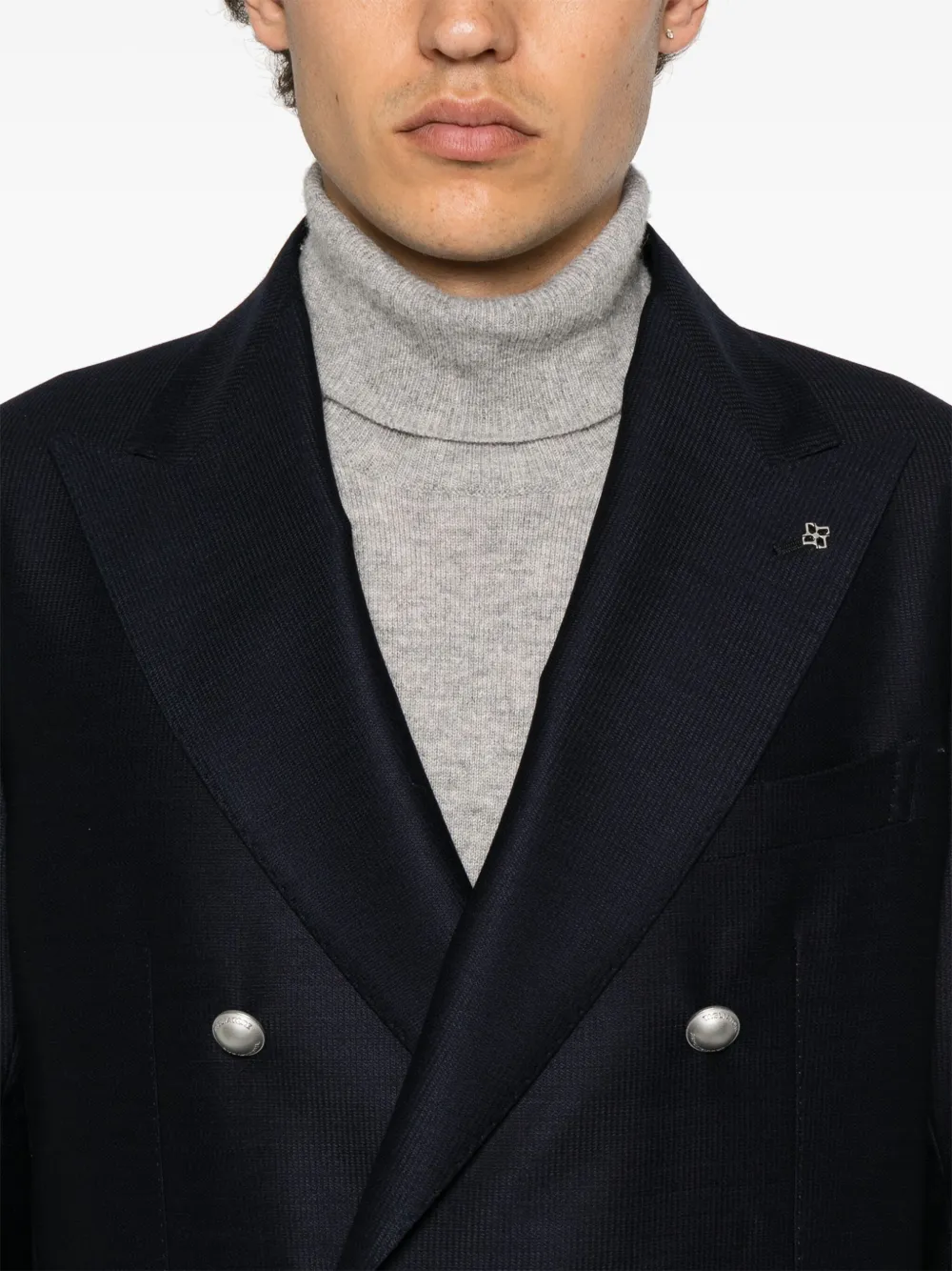 Shop Tagliatore Wool Double-breasted Blazer