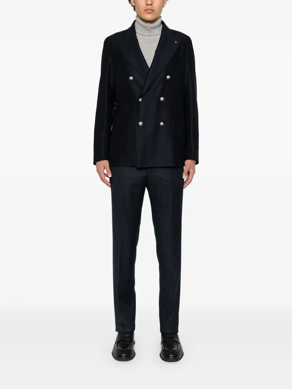Shop Tagliatore Wool Double-breasted Blazer