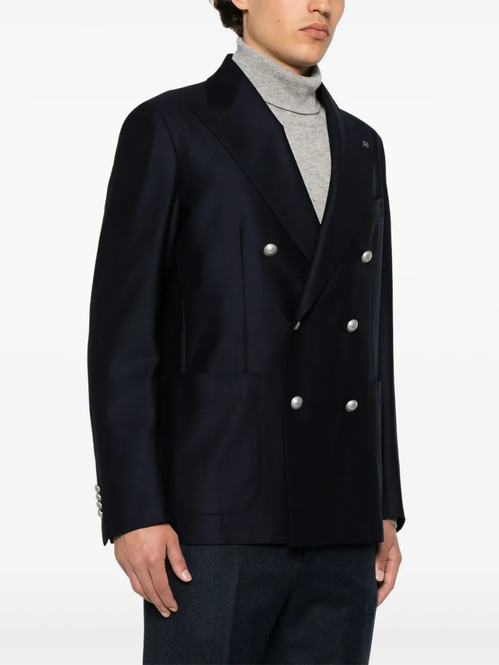 Shop Tagliatore Wool Double-breasted Blazer
