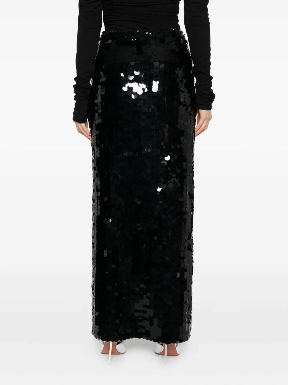 P.A.R.O.S.H. sequin-embellished slit skirt Zwart