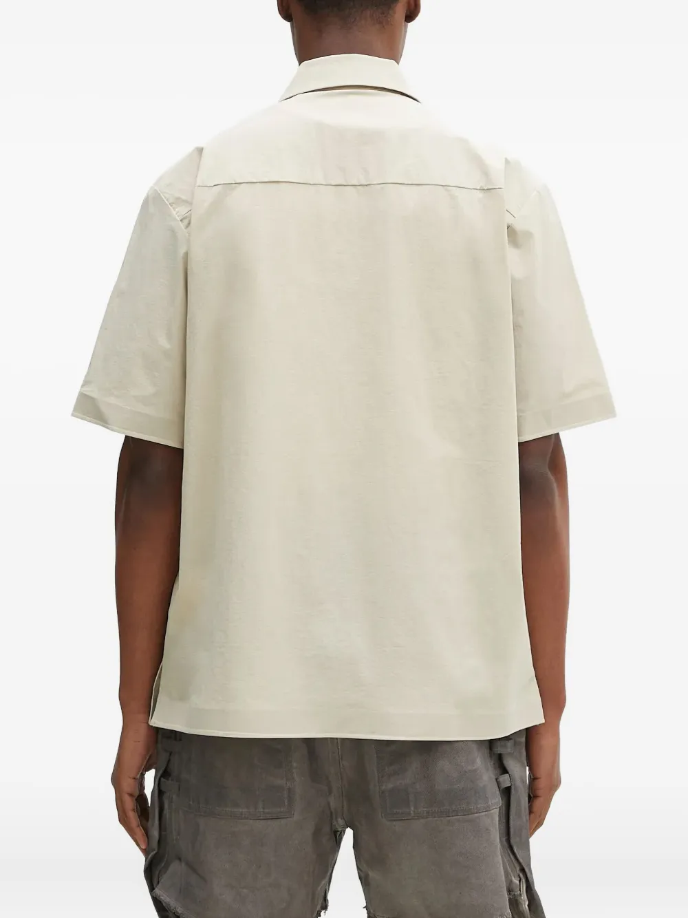 Norse Projects Hermann overhemd met dubbele zak en korte mouwen Beige