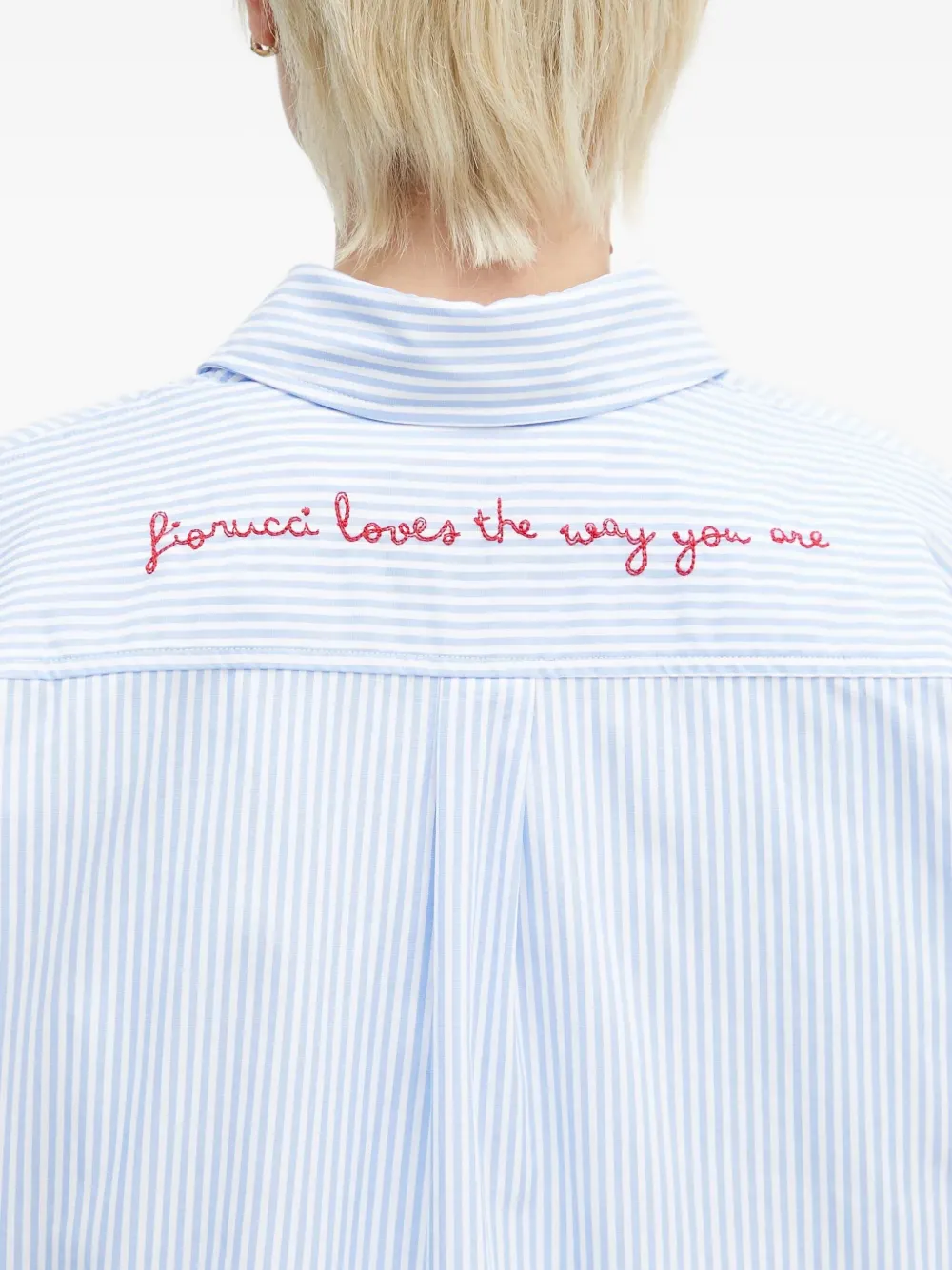 Fiorucci striped embroidered shirt Blauw